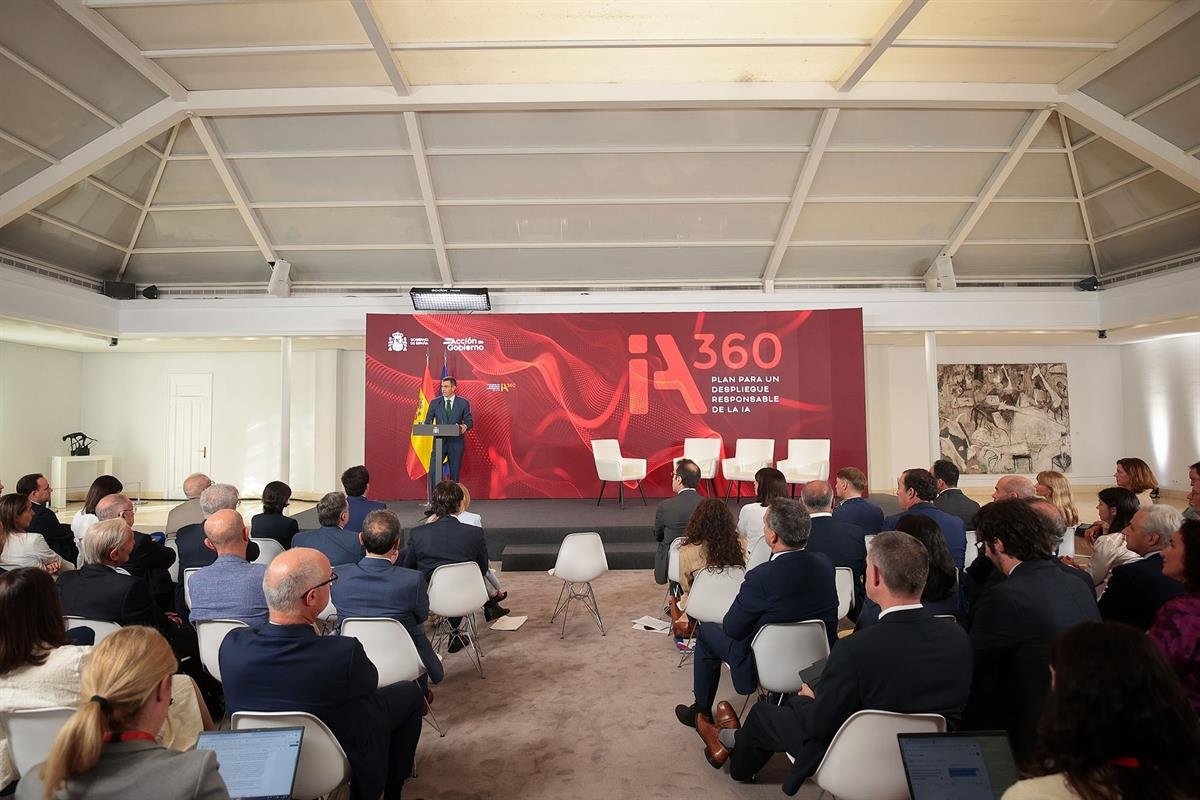 Pedro Sánchez interviene en la presentación del Plan IA360.