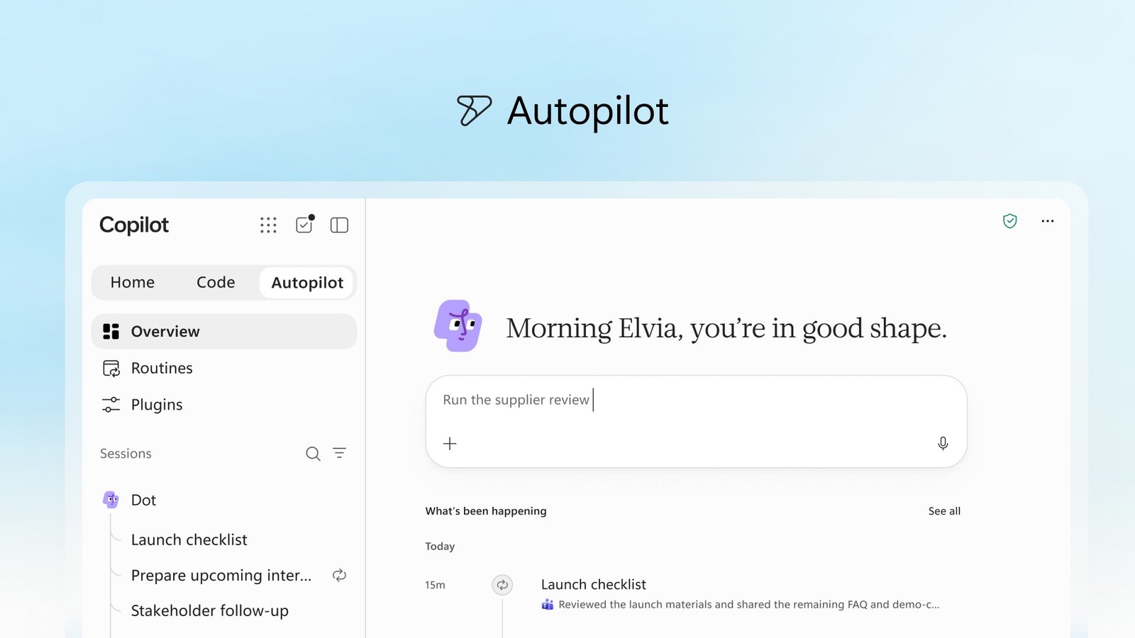 Autopilot en el material de presentación de Microsoft
