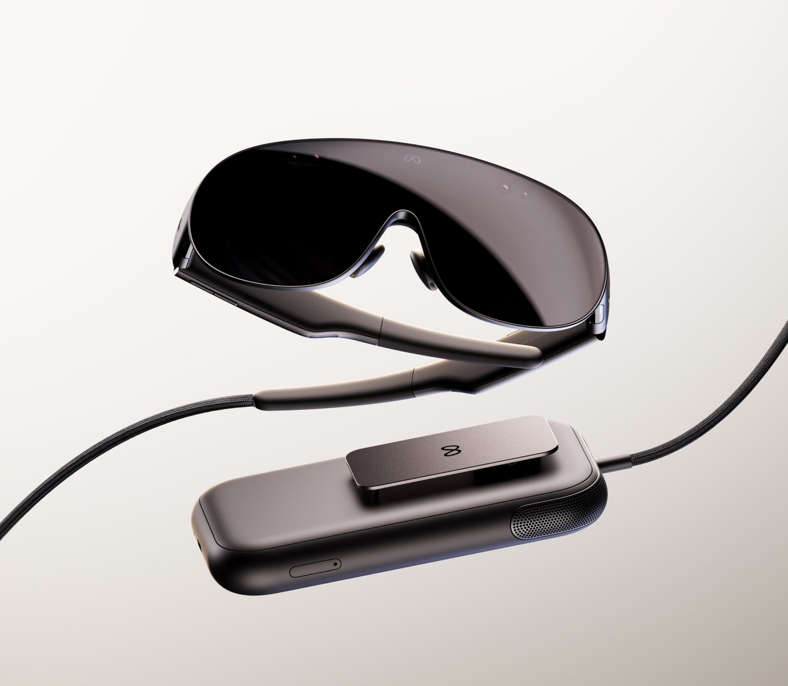 Meta VR Glasses con el módulo externo de batería y procesamiento