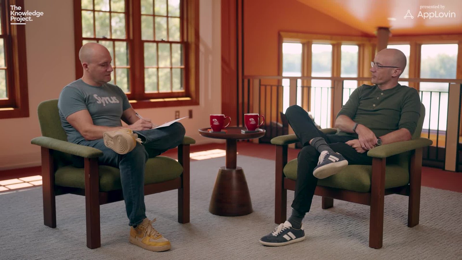 Tobi Lütke y Shane Parrish durante su conversación en The Knowledge Project