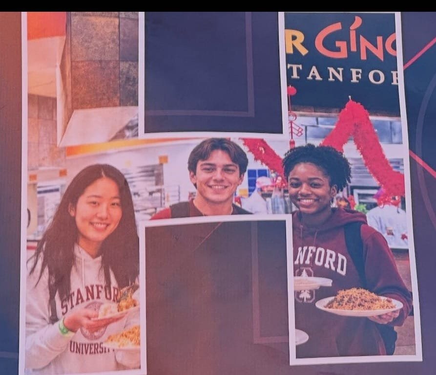 Cartel de Stanford con la fotografía modificada mediante inteligencia artificial